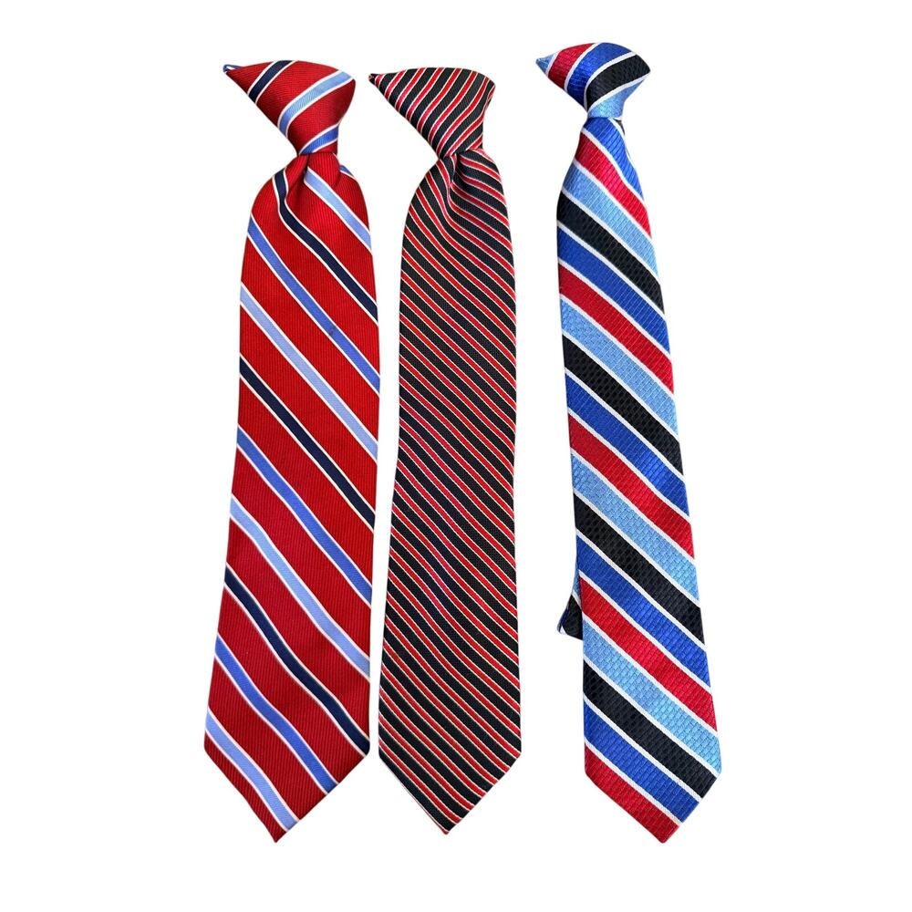 Chaps Boys' Patriotic Clip-On Tie Bundle